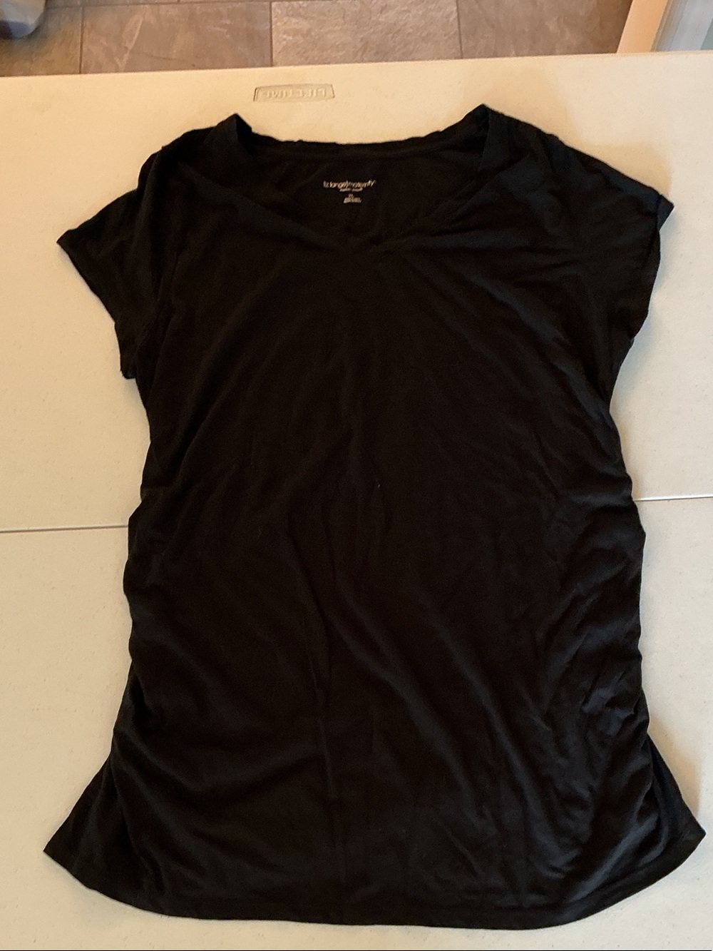 Liz Lange Black Short-Sleeve Scoop Neck Tee maternity